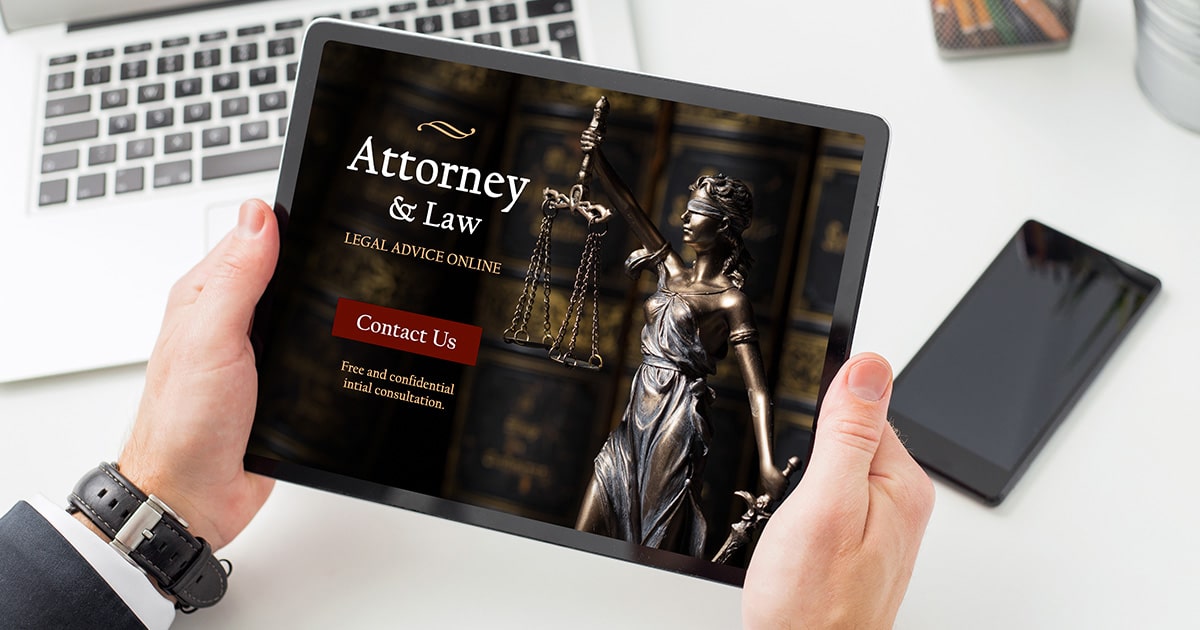 Website design services for law firms - - rsm legal landscape website design lawyer with tablet